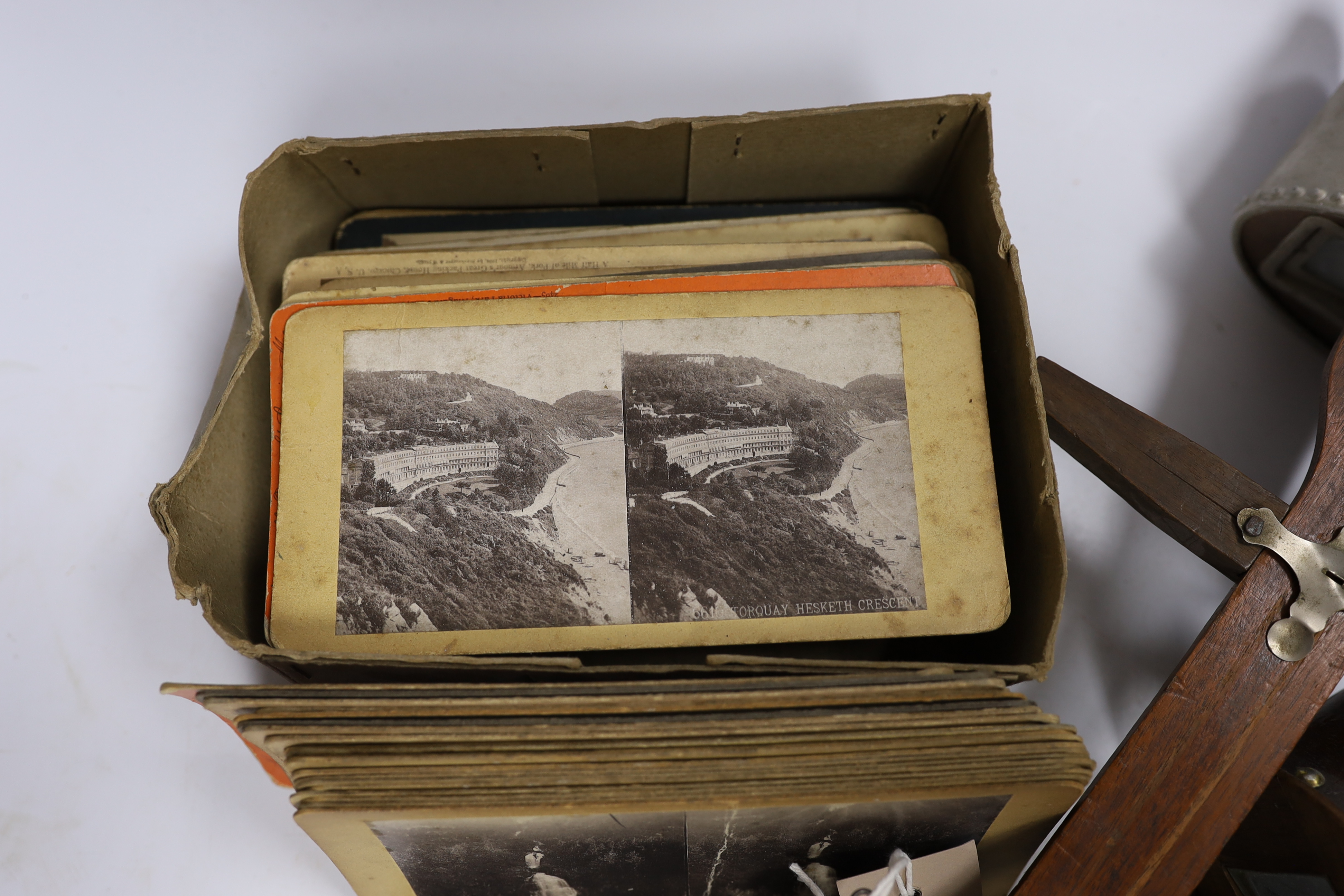 Two stereoscopic viewers and slides